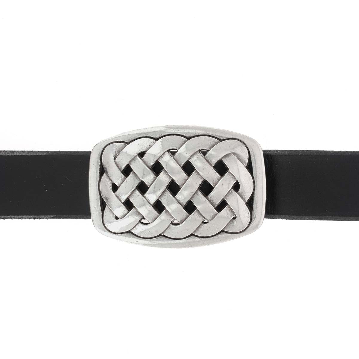 Boucle de ceinturon noeud celtique - EWA - ARGENT VIEILLI - 25 mm