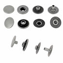 Lot de boutons pression en laiton - Diamètre 12mm - Argent antique