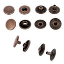 Lot de boutons pression en laiton Deco Cuir, diamètre 12 mm, finition vieux cuivre, accessoires pour cuir et couture.