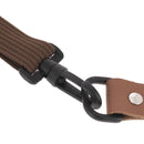 Bandoulière avec mousqueton et anneau demi-rond en plastique noir