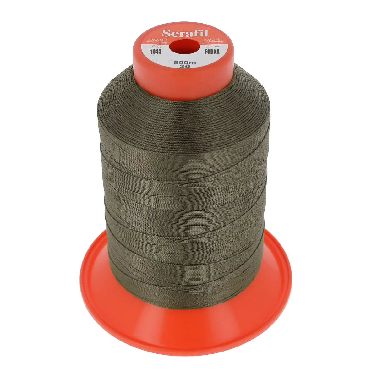 Bobine de fil polyester SERAFIL N°30 - 900m Vert militaire 1043