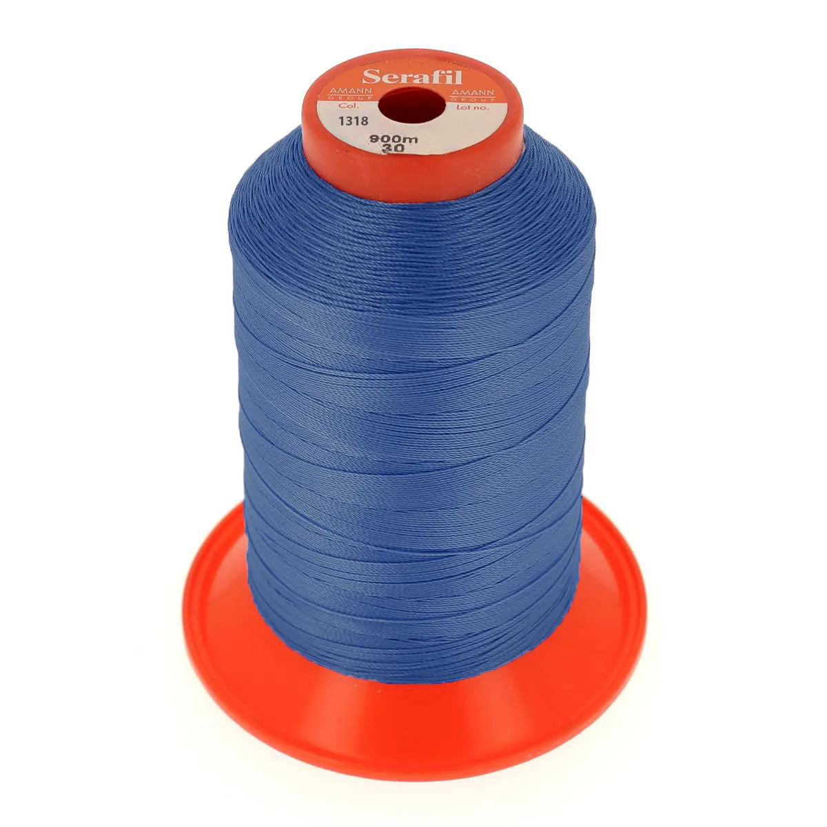 Bobine de fil polyester SERAFIL N°30 - 900m Bleu Cobalt 1318
