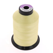 Bobine de fil polyester GRAL N°30 Coats, 1000m, couleur vanille, mercerie, vue de la bobine avec étiquette.