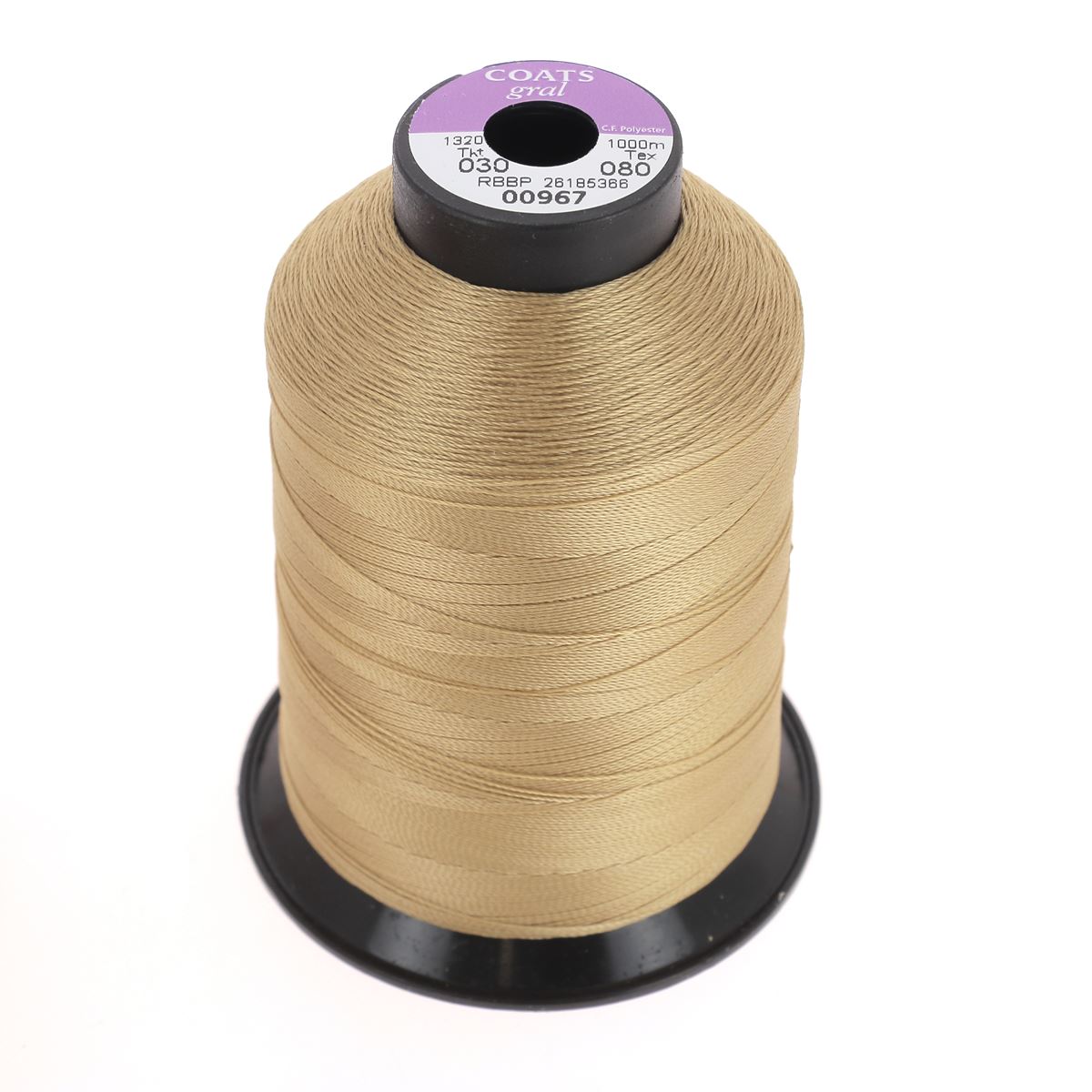 Bobine de fil polyester GRAL N°30 - 1000m Brun clair 00967 - Deco Cuir