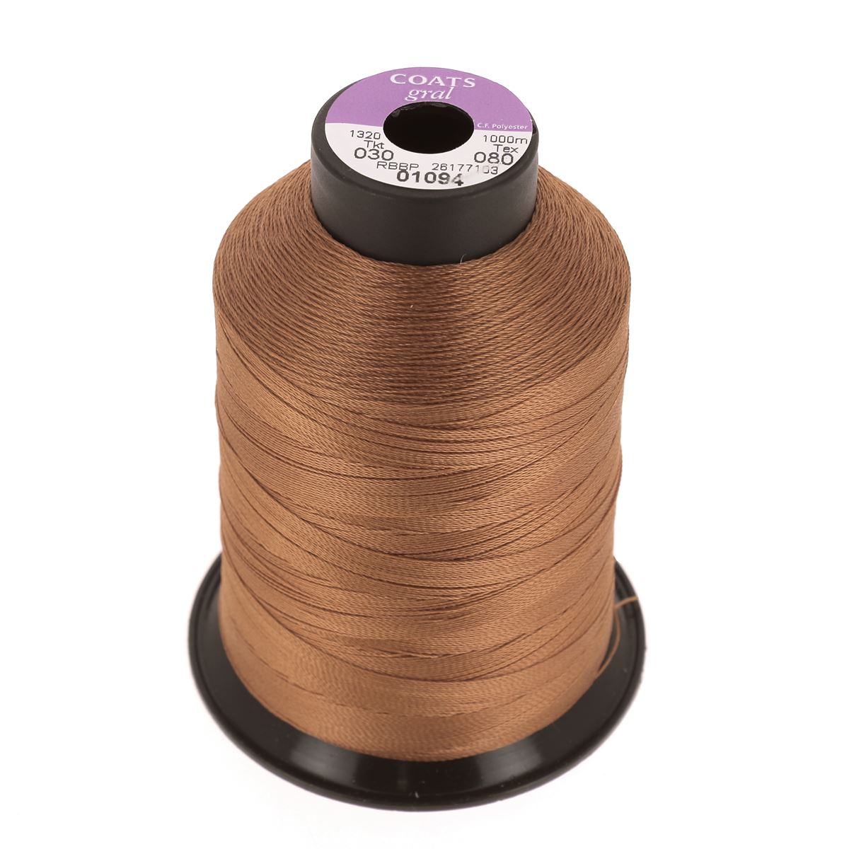 Bobine de fil polyester GRAL N°30 - 1000m Marron alezan 01094 - Deco Cuir