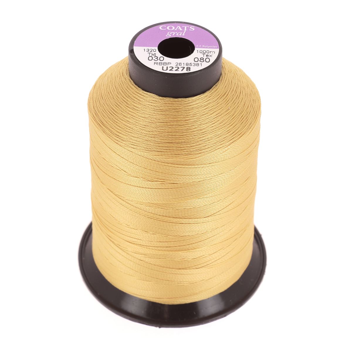 Bobine de fil polyester GRAL N°30 - 1000m Ambre U2278 - Deco Cuir