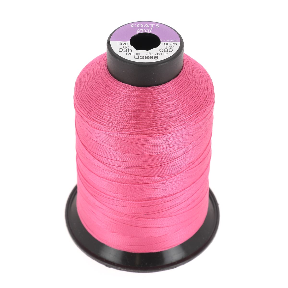 Bobine de fil polyester GRAL N°30 - 1000m Rose fuchsia U3666 - Deco Cuir