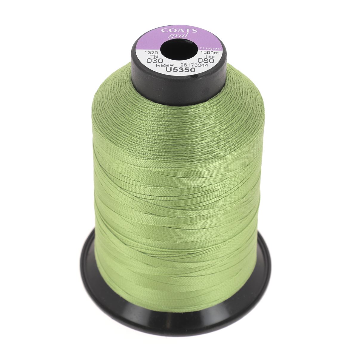 Bobine de fil polyester GRAL N°30 - 1000m Vert olive U5350 - Deco Cuir