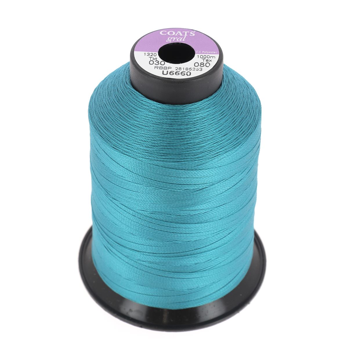 Bobine de fil polyester GRAL N°30 - 1000m Bleu turquoise U6660 - Deco Cuir