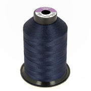 Bobine de fil polyester Coats GRAL N°30 bleu nuit, 1000m, pour mercerie, vue de face sur bobine.