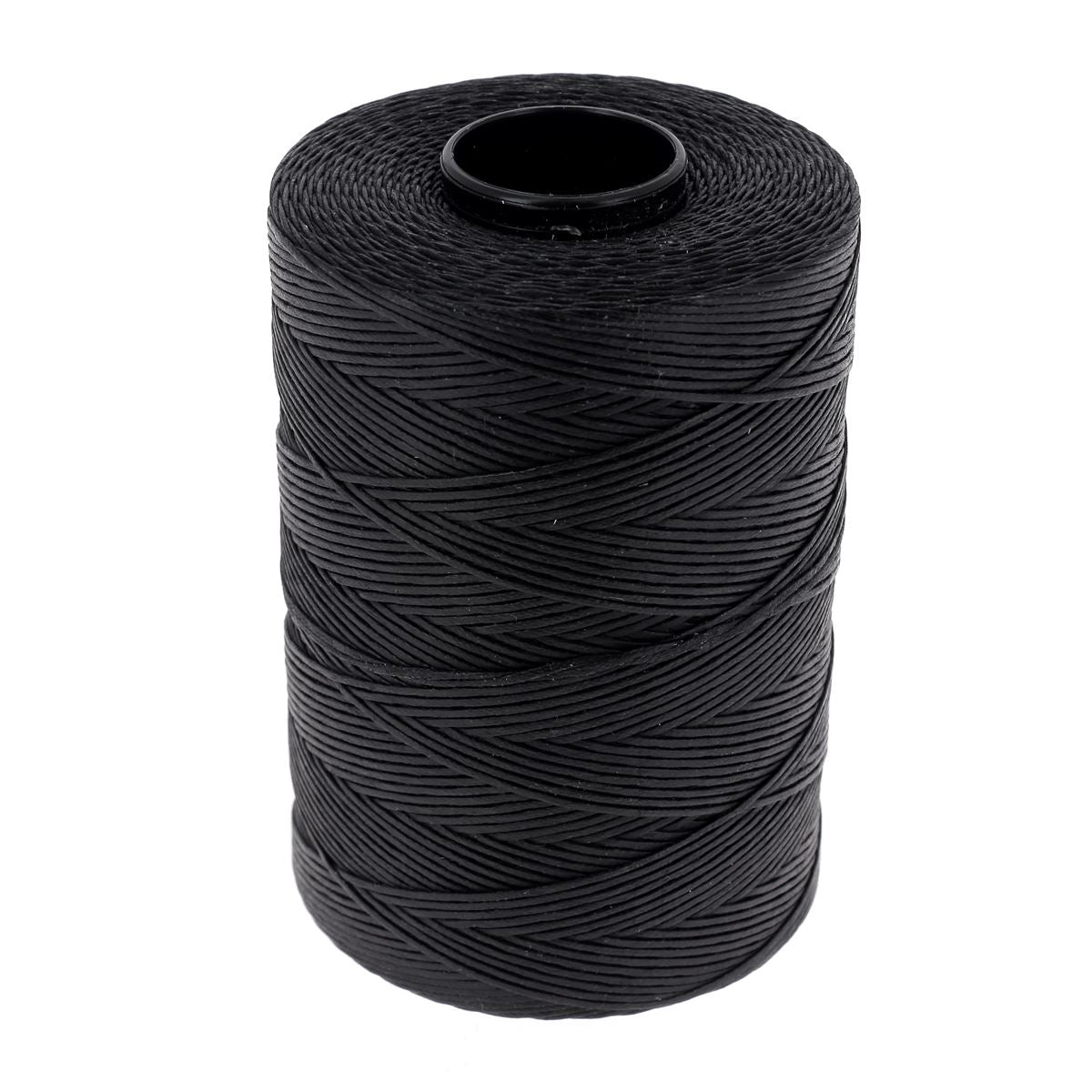 Bobine de 100m de fil polyester tressé et ciré - Diam 1mm - NOIR - Deco Cuir