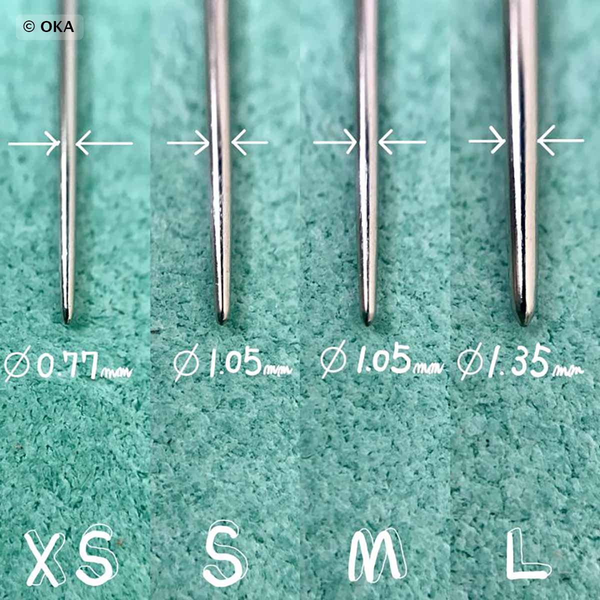 Lot de 4 aiguilles à bout rond - Oka Japon - Deco Cuir