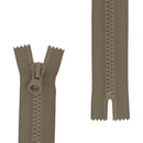 Fermeture à glissière non séparable PLASTIQUE 7mm - TAUPE - 22cm