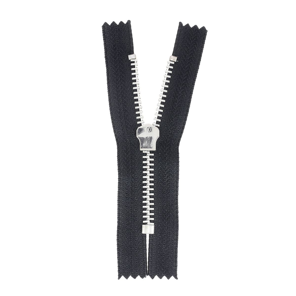 Fermeture à glissière MÉTAL nickelé 6mm - NOIR - 8.5cm