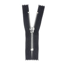 Fermeture à glissière MÉTAL nickelé 6mm - NOIR - 8.5cm