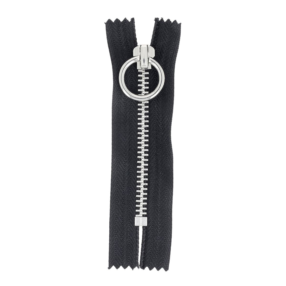 Fermeture à glissière MÉTAL nickelé 6mm - NOIR - 8,5cm