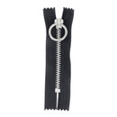 Fermeture à glissière MÉTAL nickelé 6mm - NOIR - 8,5cm