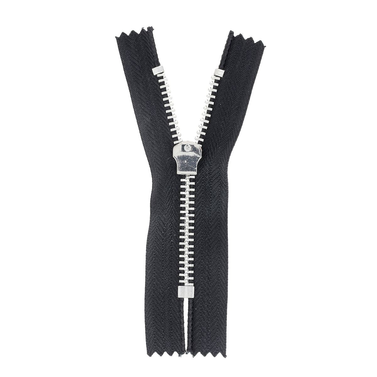 Fermeture à glissière MÉTAL nickelé 6mm - NOIR - 8,5cm