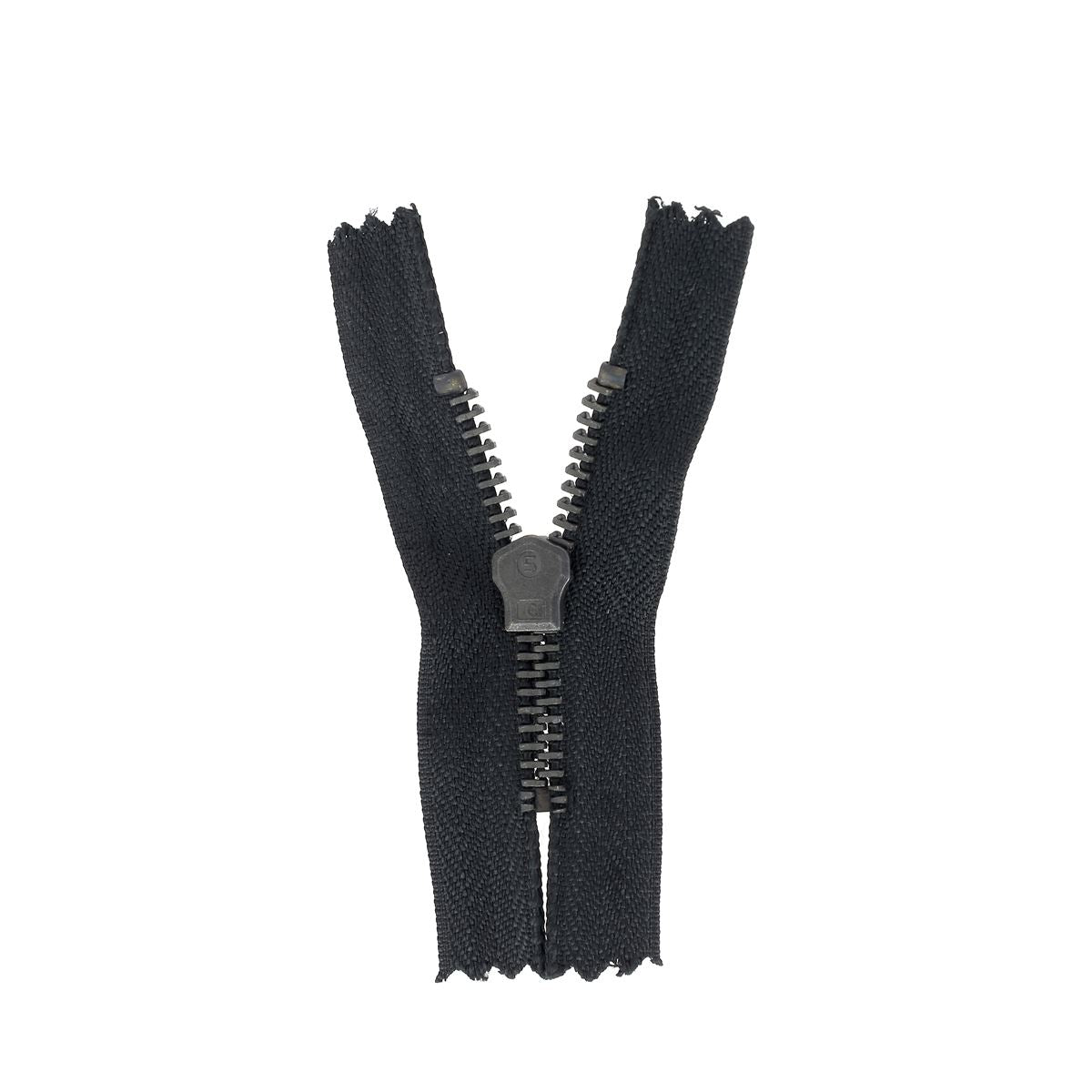 Fermeture à glissière MÉTAL bronze 6mm - NOIR - 5,5cm