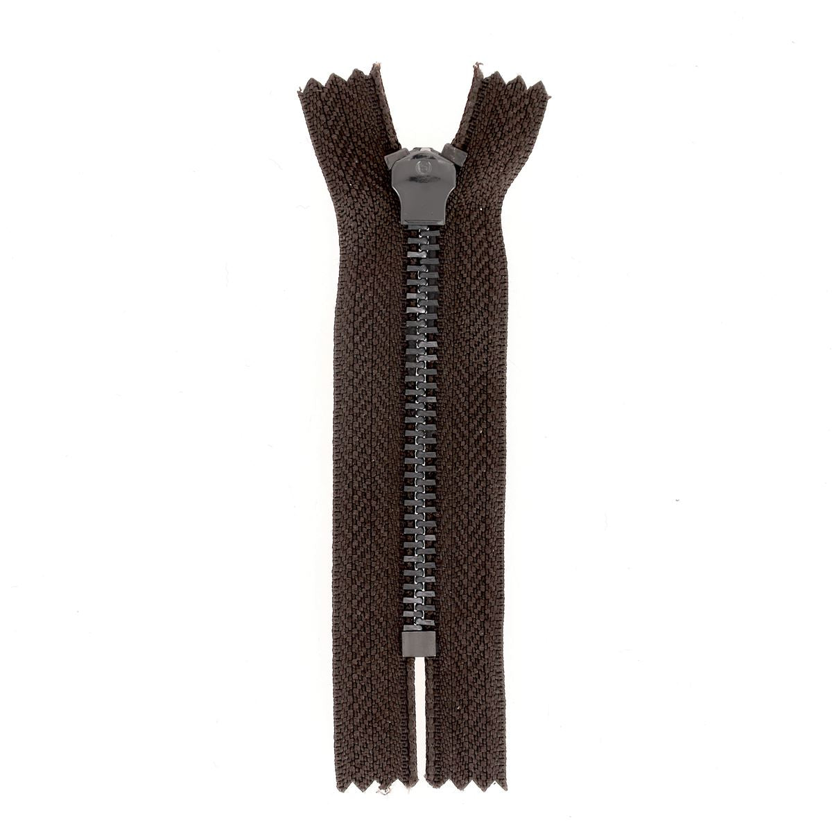 Fermeture à glissière MÉTAL canon de fusil 6mm - MARRON - 8,5cm