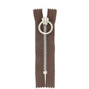 Fermeture à glissière MÉTAL nickelé 6mm - MARRON - 8,5cm
