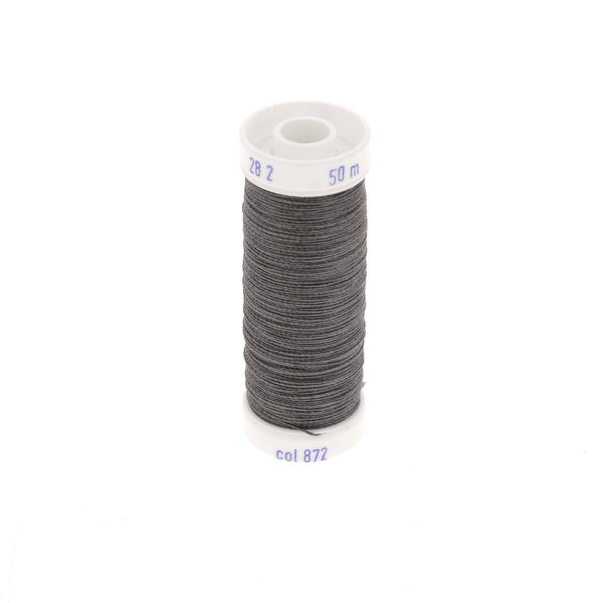 Bobine de fil polyester coton spécial maroquinerie - 28/2 - 0,38mm Ardoise 872 - Deco Cuir