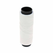 Bobine de 100m de fil polyester tressé et ciré blanc, diamètre 0,6mm, pour couture et mercerie.