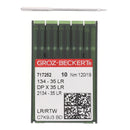 10 aiguilles cuir LR pour machine à coudre triple entraînement 134-35 - Nm 120/19 - Groz Beckert