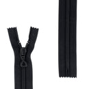 Fermeture à glissière NYLON - 6mm - Sans butée inférieure - NOIR - 17cm