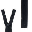 Fermeture à glissière NYLON - 6mm - Sans butée inférieure - NOIR - 17cm