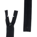 Fermeture à glissière NYLON - 6mm - Sans butée inférieure - NOIR - 35cm