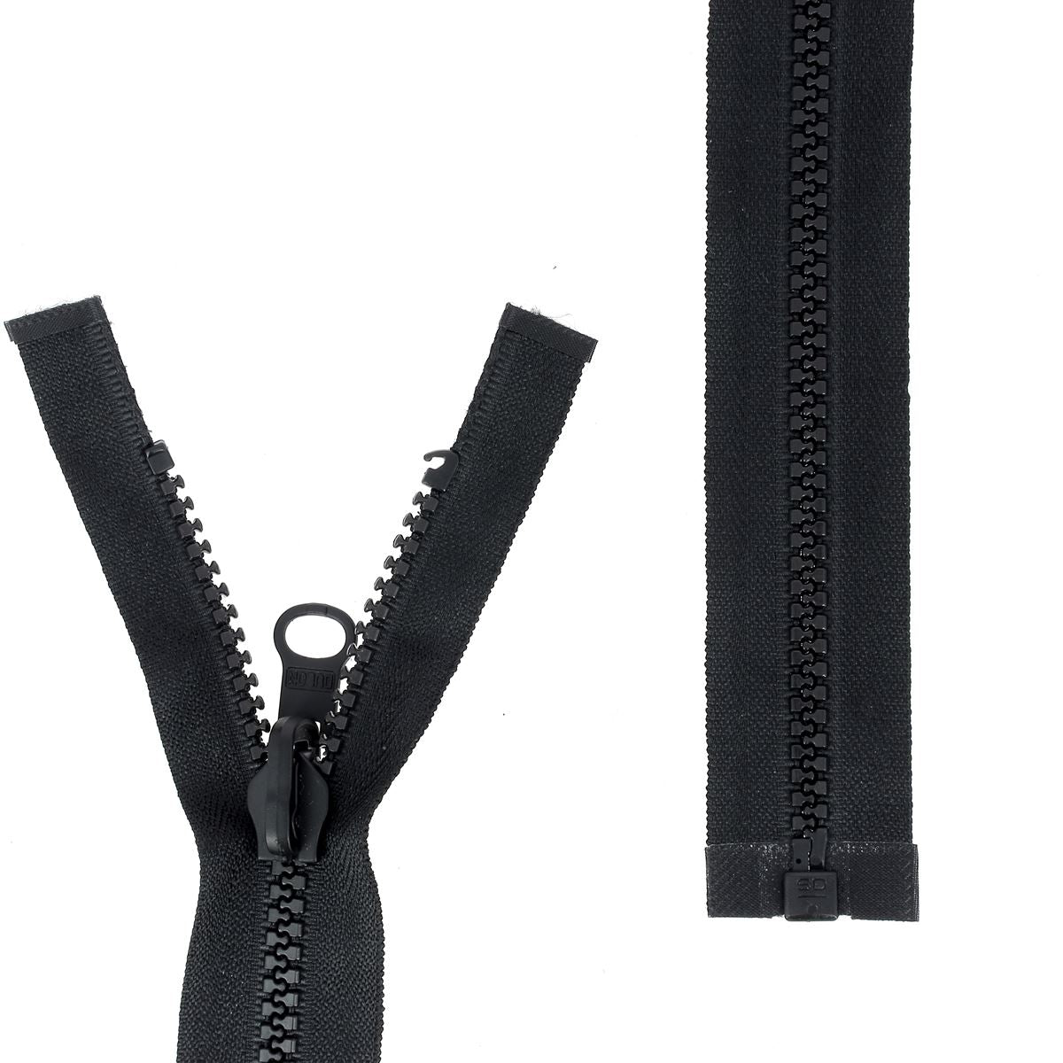Fermeture à glissière séparable PLASTIQUE - 6mm - NOIR - 62cm