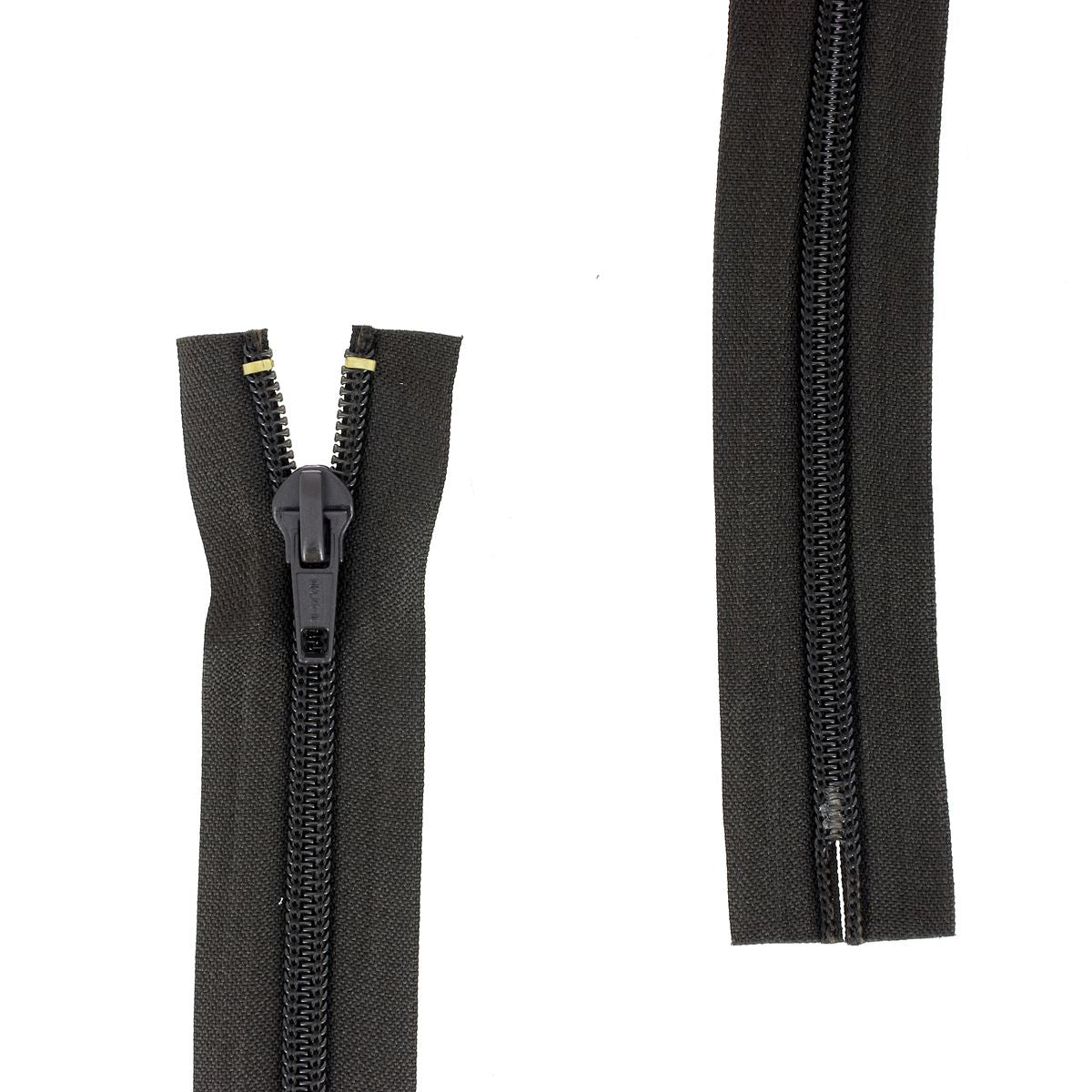 Fermeture à glissière NYLON 6mm - Coupée & sans butée inférieure - MARRON FONCÉ