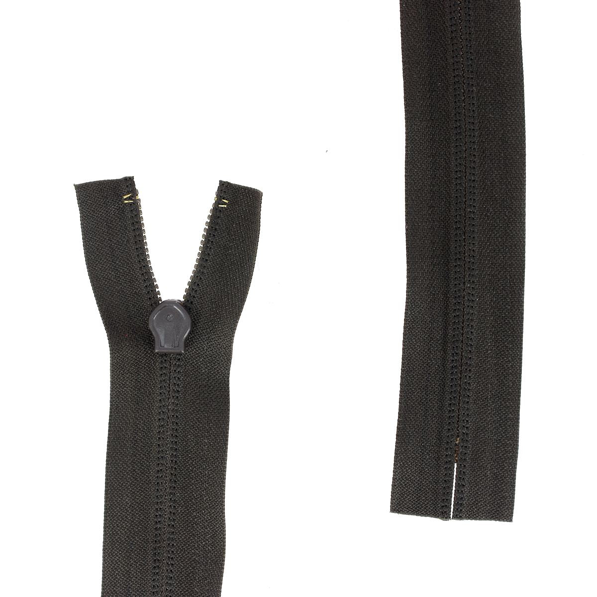 Fermeture à glissière NYLON 6mm - Coupée & sans butée inférieure - MARRON FONCÉ