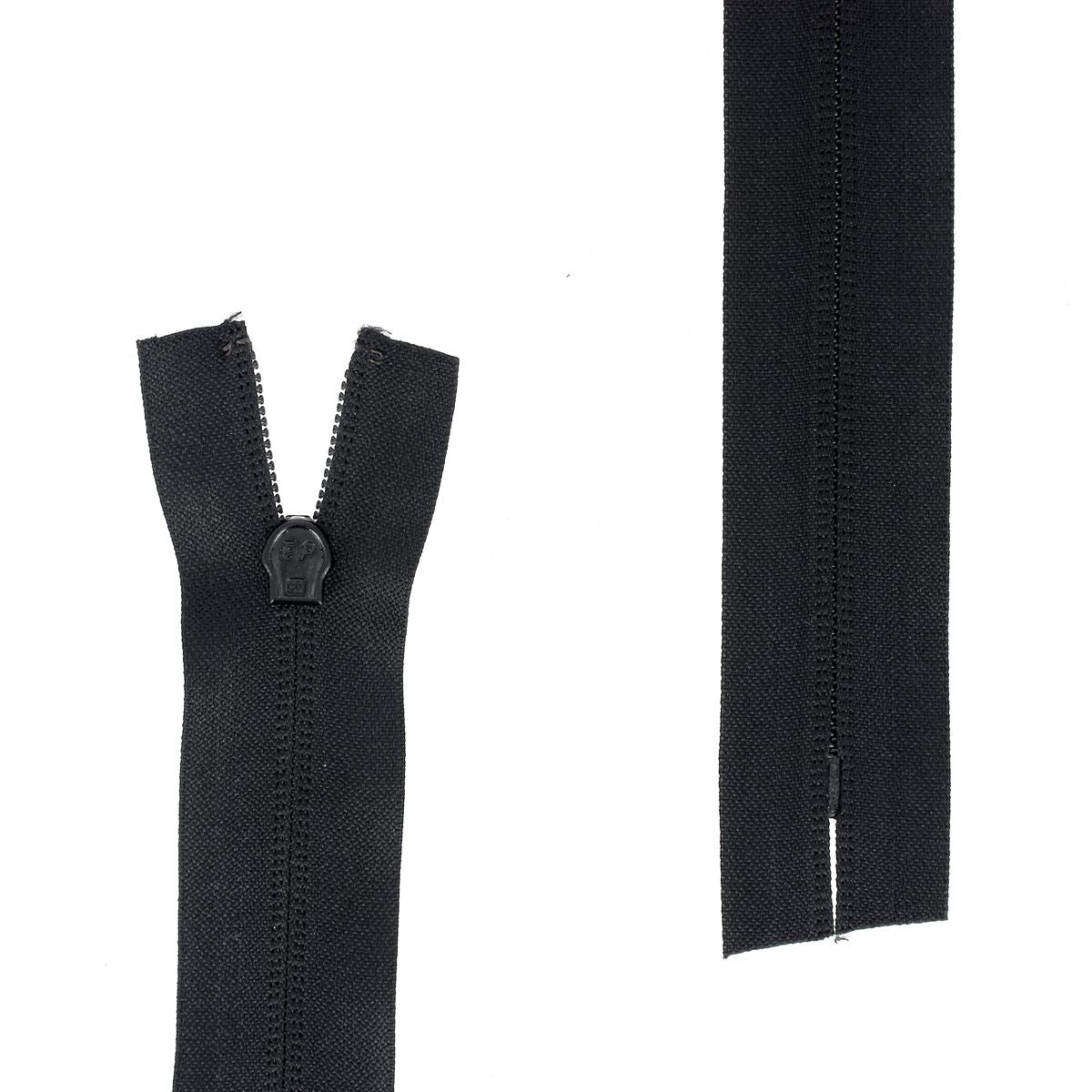 Fermeture à glissière NYLON - 6mm - Coupée & sans butée inférieure - NOIR