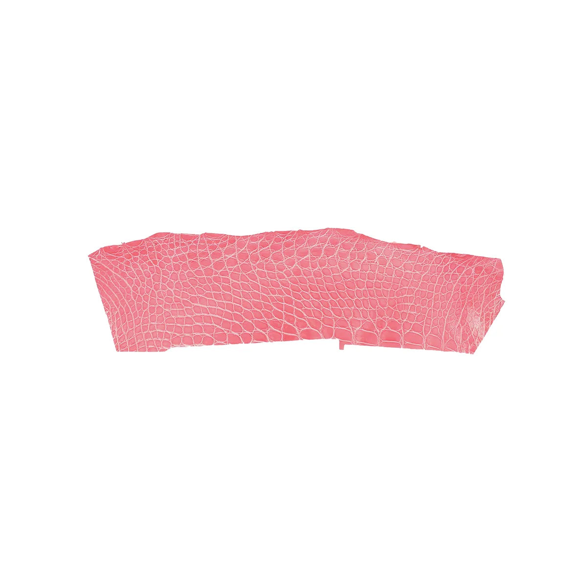 Petite découpe de cuir d'alligator rose brillant. Idéal pour apporter une touche d'originalité à vos créations.