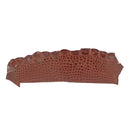 Cuir exotique marron acajou finition brillante. Peau d'alligator ferme pour création de bijoux, bracelet de montre...