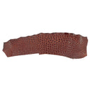 Cuir de croco marron châtaigne brillant idéal pour réaliser des bijoux, de la petite maroquinerie, porte-clés...