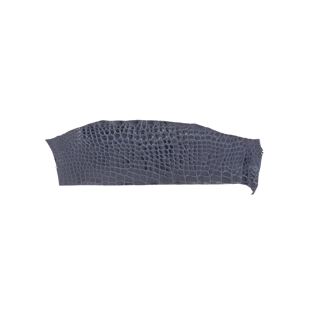 Petit flanc de cuir d'alligator brillant couleur bleu minuit