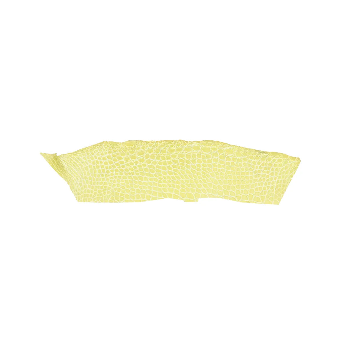 Petite découpe de flanc de cuir d'alligator vert aux légères nuances de jaune.
