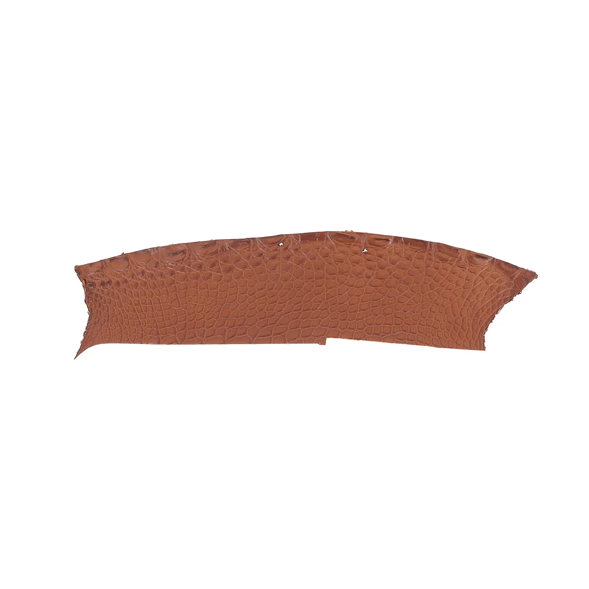 Petit flanc de cuir d'alligator couleur marron gold. Cuir d'alligator résistant, de haute qualité idéal pour la fabrication de bijoux, bracelet de montre, petite maroquinerie, porte-clés...