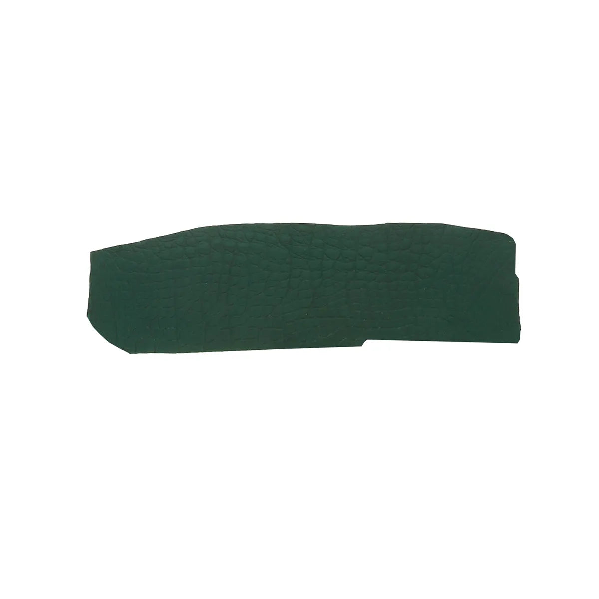 Morceau de cuir d'alligator vert bouteille, flanc en cuir mat, texture riche et naturelle, idéal pour la création de maroquinerie et bijouterie