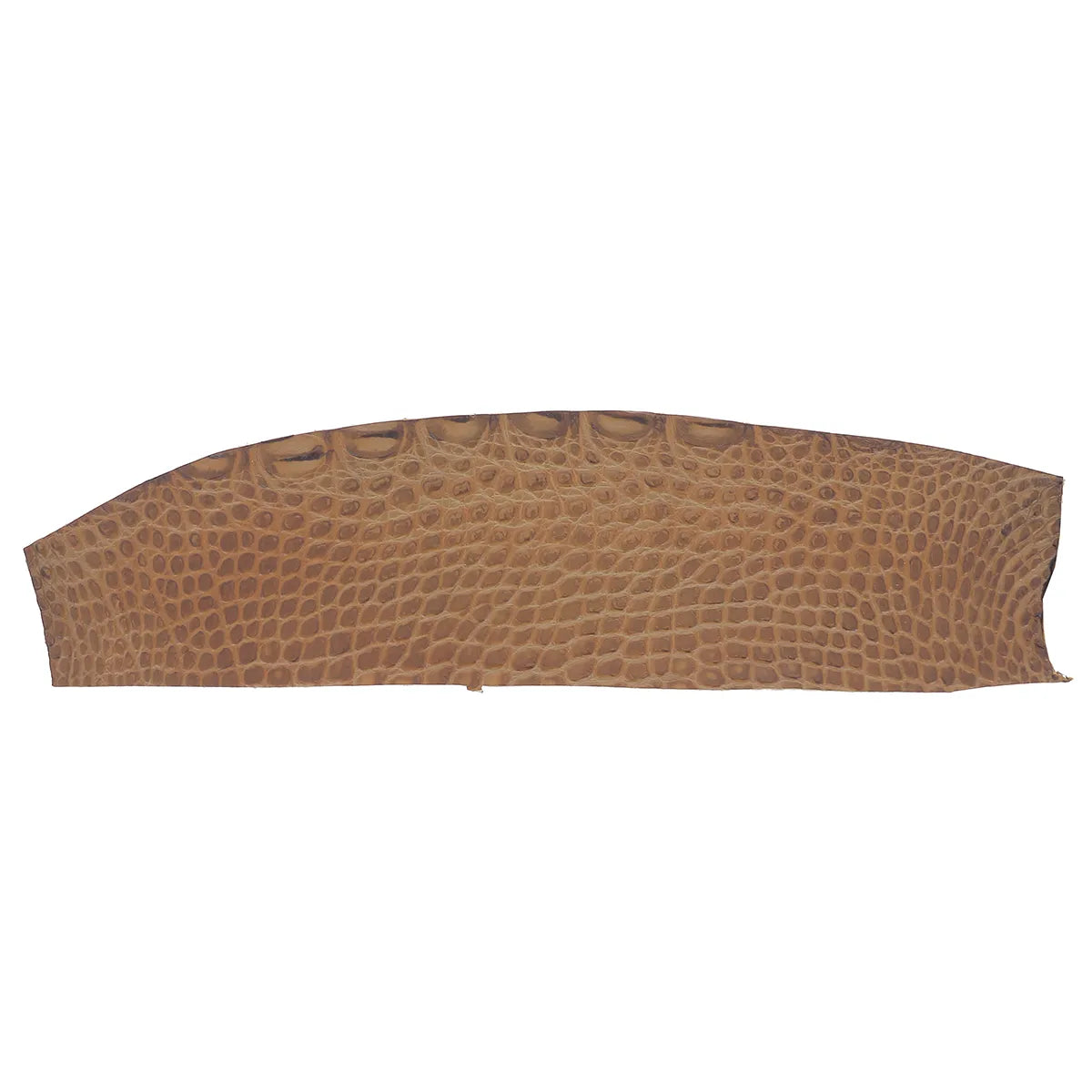 Flanc de cuir d'alligator couleur marron noisette finition mate. Cuir de croco idéal pour créer des bijoux, bracelet de montre haut de gamme