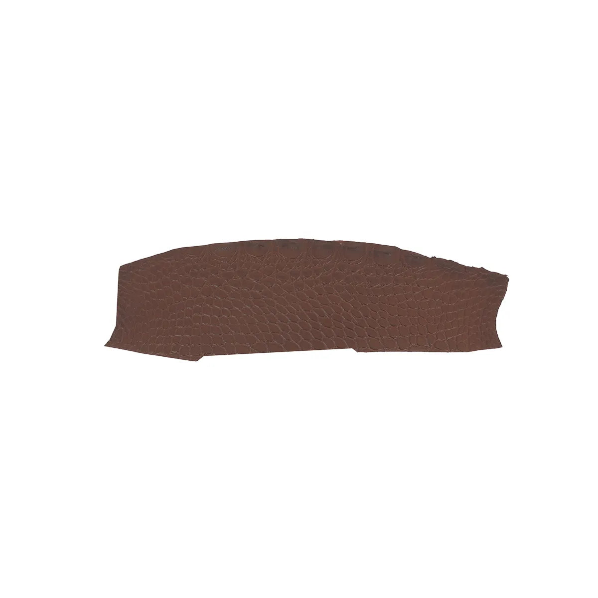 Petite découpe de cuir d'alligator marron en finition mate. Cuir idéal pour la création de bijoux, bracelet de montre, petite maroquinerie haut de gamme