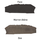 Flanc de cuir d'alligator marron foncé, côté face et côté dos du cuir
