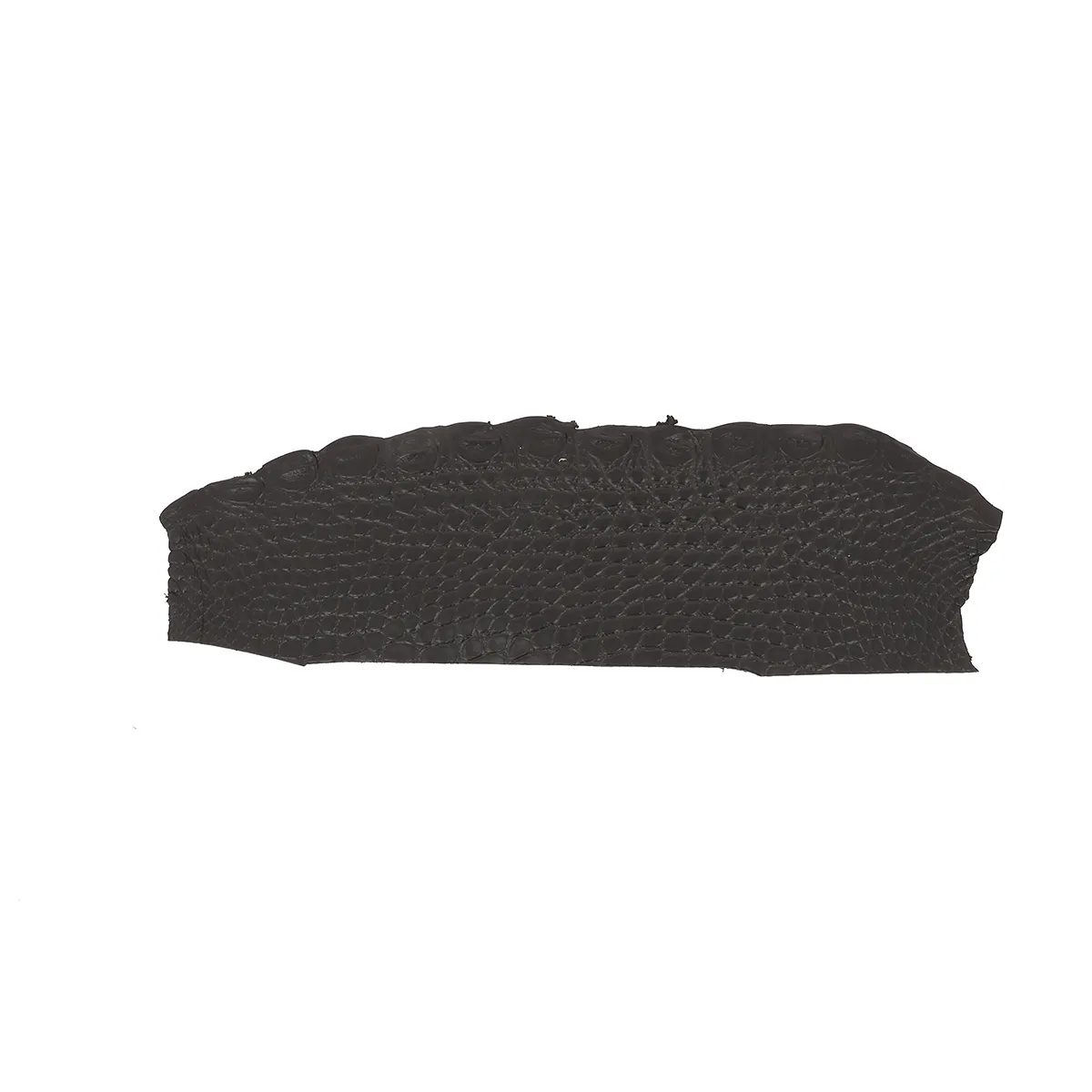 Morceau de cuir d'alligator marron foncé finition mate. Flanc d'alligator pour fabrication de bijoux, bracelet de montre, porte-clés, petite maroquinerie...