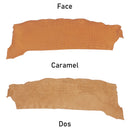 Morceau de cuir à écailles couleur marron clair finition mate. Cuir exotique pour création original et haut de gamme