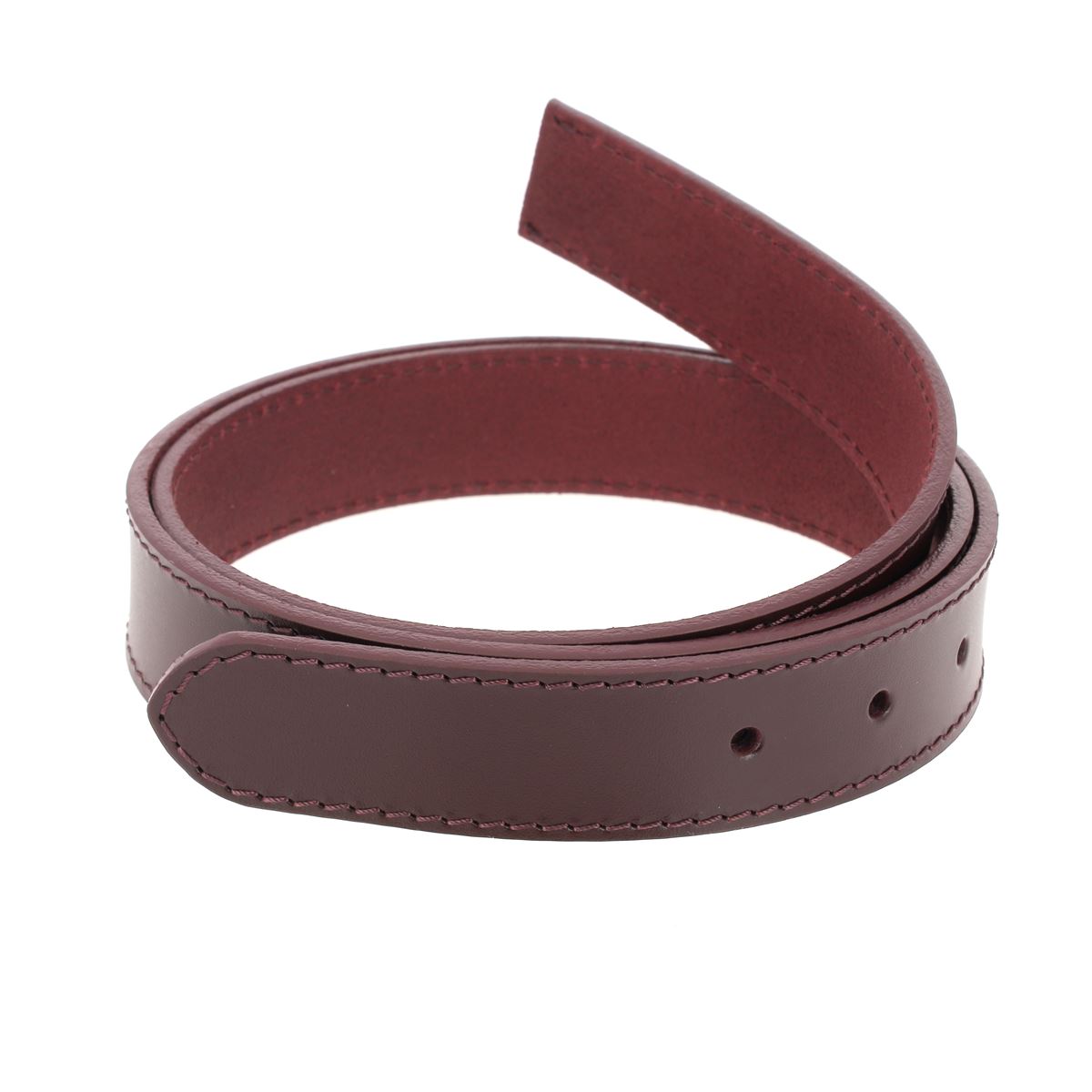 Ceinture cousue en cuir de croupon tannage végétal - BORDEAUX