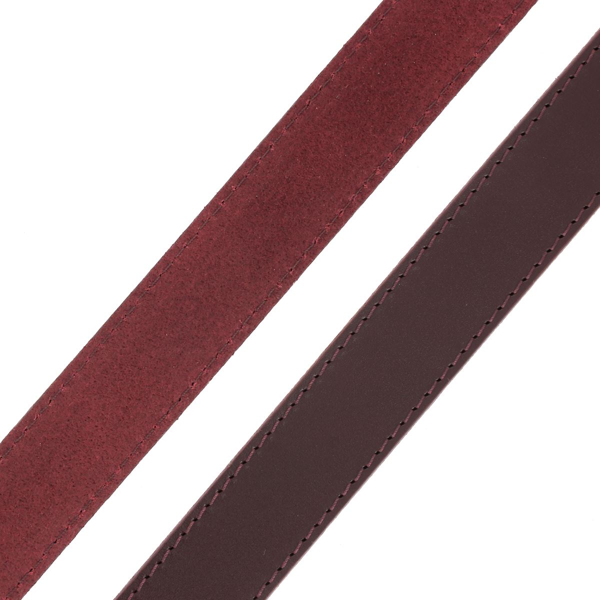 Ceinture cousue en cuir de croupon tannage végétal - BORDEAUX