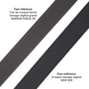 Ceinture cousue en cuir de croupon tannage végétal doublé - NOIR